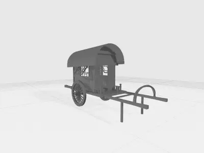 Carriage 3D Model cart 3D model