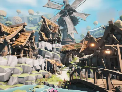 STYLIZED Fantasy Village - Low Poly 3D Art Low-poly 3D model