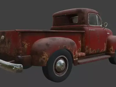 Vintage Rusty Pickup Truck 3D Model 3D model 39