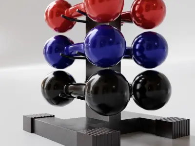 Gym Dumbell Set 001 3D model