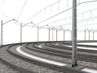 Circle Train Rail 3D model