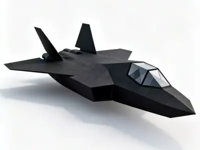 Stylized Stealth Air Superiority Fighter 3D Model Low-poly 3D model