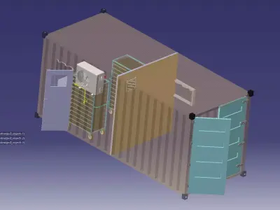20-ft container 3D model  3D print model