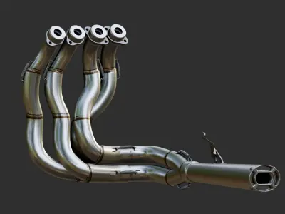 Brock Perfomance Muffler Full Exhaust GSXR1000 3D model