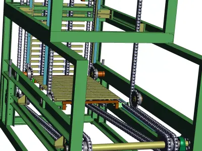 Continuous hoist 3D model