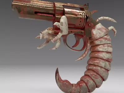 Pistol Scorpion  Low-poly 3D model
