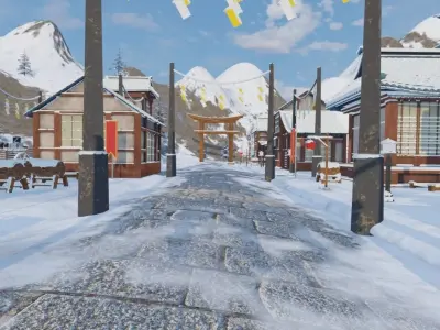 Winter Mountain Village 3D model purchase