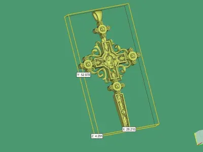 Cross with the face of Christ 3D print model purchase