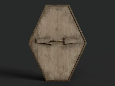 Slavic diamond-shaped shield Base Low-poly 3D model