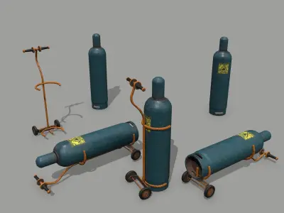 gas cylinder Low-poly 3D model 8