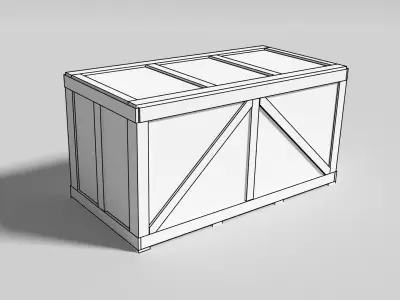 wooden crate Low-poly 3D model by Rosyaev