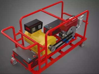 MOBILE BACKUP POWER DIESEL GENSET GENERATOR SET BATTERY SYSTEM 3D model