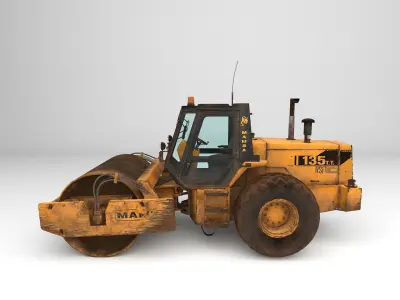 Bulldozer road roller 3D model