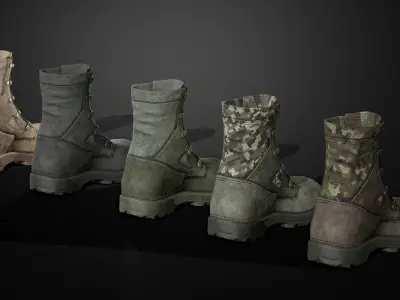 Military boots Low-poly 3D model buy