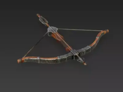 Bow and Arrow Ancient Crossbow - 3D Model 3D model