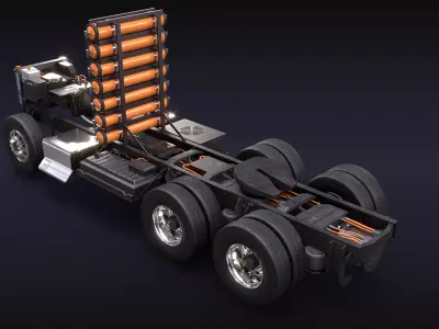Hydrogen Semi-Truck Chassis 3D model