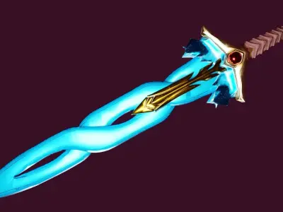 Crystal Great Sword Low-poly 3D model