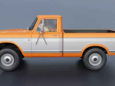 International Pickup Short Bed 1974 3D print model