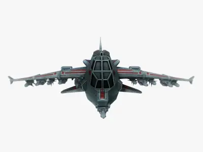 Spaceship fighter 3 game ready Low-poly 3D model