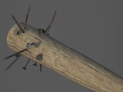 Apocalyptic Baseball Bat - PBR and Game Ready Low-poly 3D model