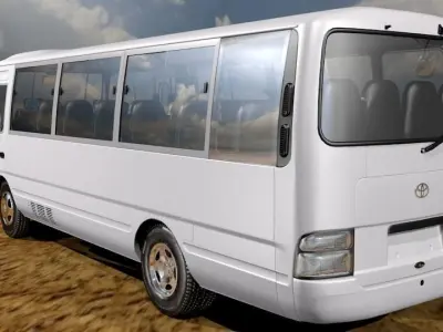 Toyota Coaster Bus Low-poly 3D model