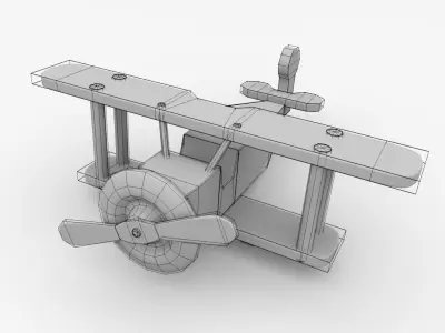 Wooden Airplane 3D model buy