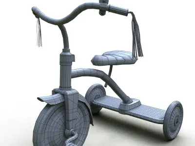 Tricycle Classic Low-poly 3D model