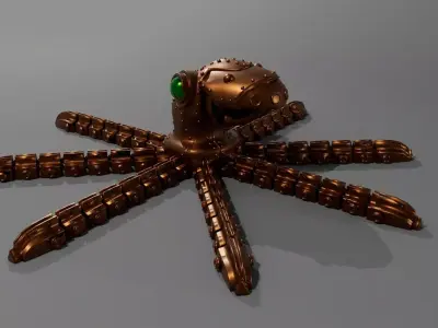 Articulated Cyberpunk Kraken 3D print model
