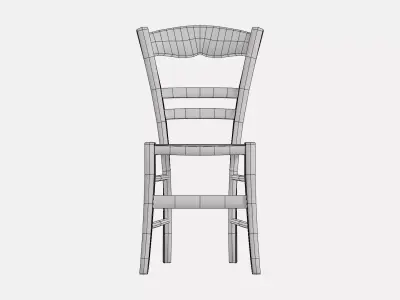 French Straw Chair Free low-poly 3D model