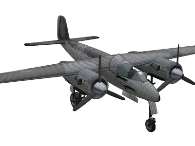 Focke-Wulf Ta 154 Moskito Low-poly 3D model