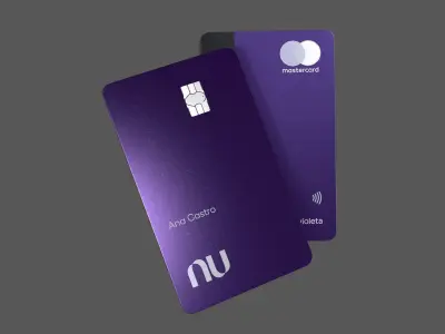 Nubank Ultraviolet Mastercard Black Credit Card 3D model