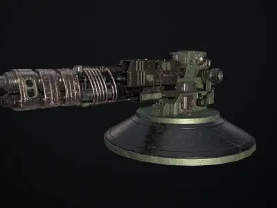 machine gun Low-poly 3D model
