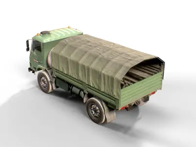 TATA LPTA 715 4x4 Military Truck Low-poly 3D model