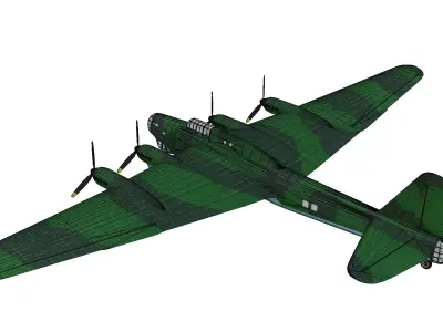 Petlyakov Pe-8 Low-poly 3D model