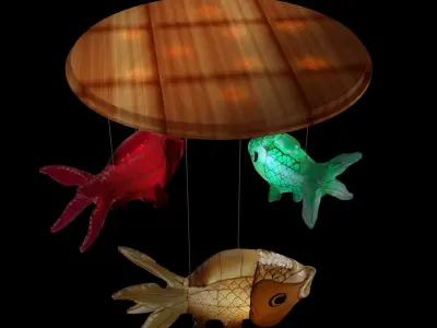 Chinese fish  lantern  3D model get