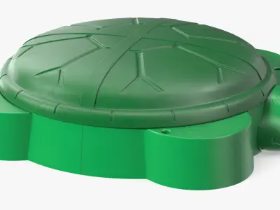 Covered Turtle-Shaped Sandbox for Toddlers 3D model