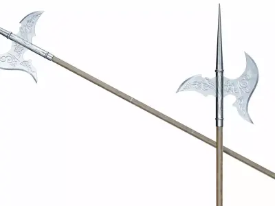 Silver halberd 3D model