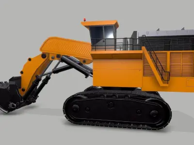 Industrial Vehicle Excavator PBR Low-poly 3D model