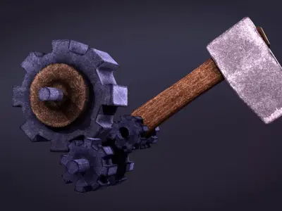 Medieval Crushing Trap Stylized Game Prop Low-poly 3D model