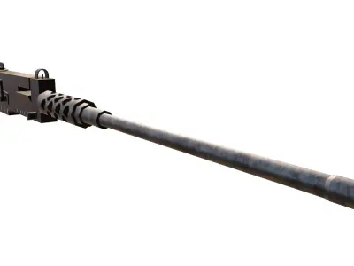 Browning M2 Low Poly Low-poly 3D model