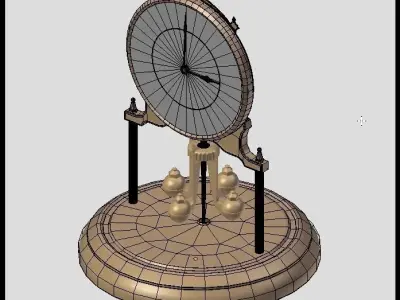 Clock gold 3D model