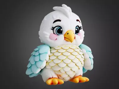 Eagle Plushy Kids Toy 3D model