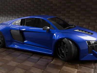 Audi car 3d model  Low-poly 3D model