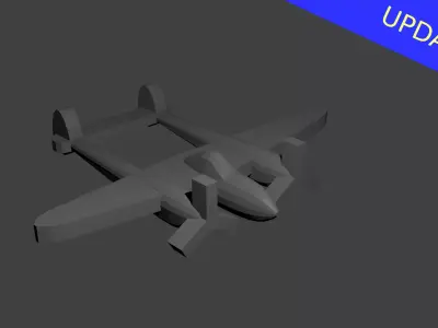 US P-38 Lightning Fighter Aircraft Free 3D print model