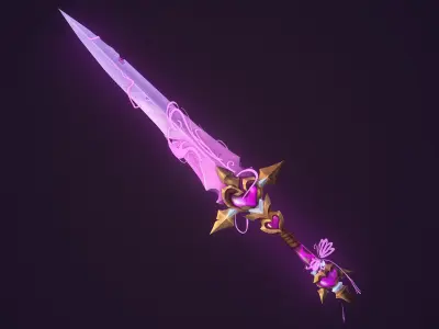 Heart Sword Low-poly 3D model
