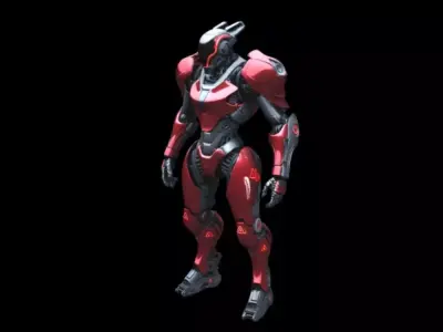 Steel mecha  mecha warrior 3D model