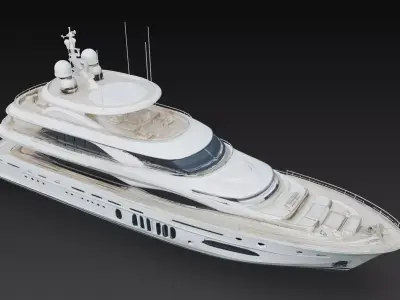Luxury Mega Superyacht Modern Yacht Vessel 3D print model