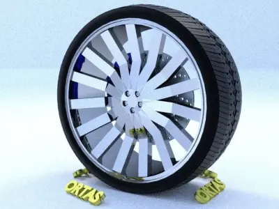 ORTAS CAR RIM 10 GAME READY RIM TIRE AND DISC 3D model