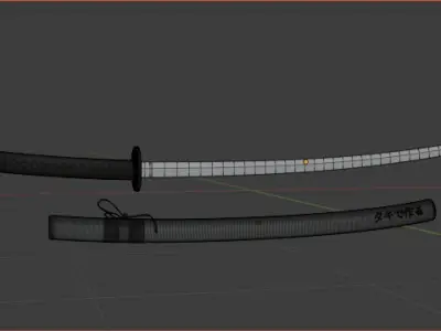 Realistic Samurai Katana Sword - High-Quality 3D Model Low-poly 3D model