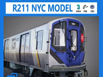 New York City R211 Subway Trains 3D model